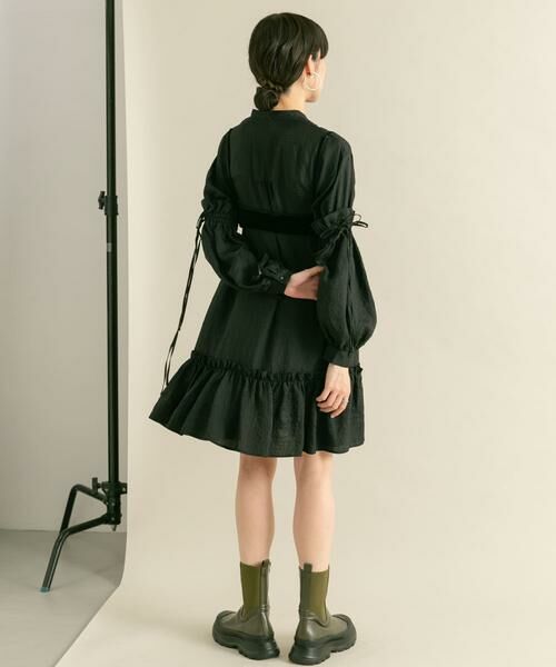 KBF / ケービーエフ ワンピース | ボリュームスリーブストライプミニワンピース | 詳細21