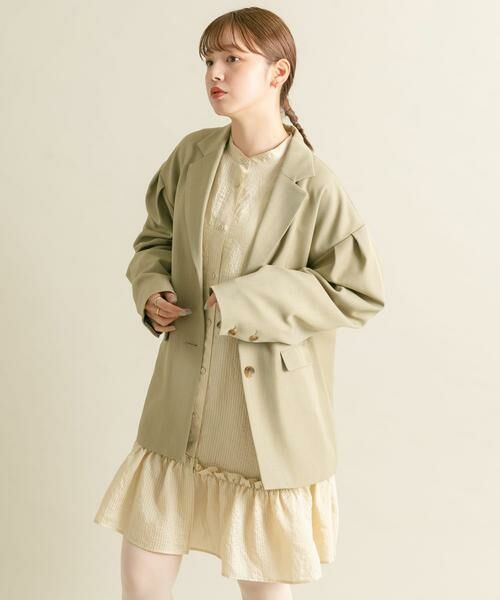 KBF / ケービーエフ ワンピース | ボリュームスリーブストライプミニワンピース | 詳細24