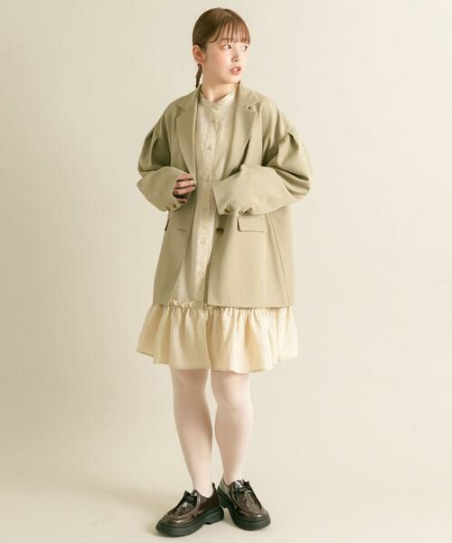 KBF / ケービーエフ ワンピース | ボリュームスリーブストライプミニワンピース | 詳細27