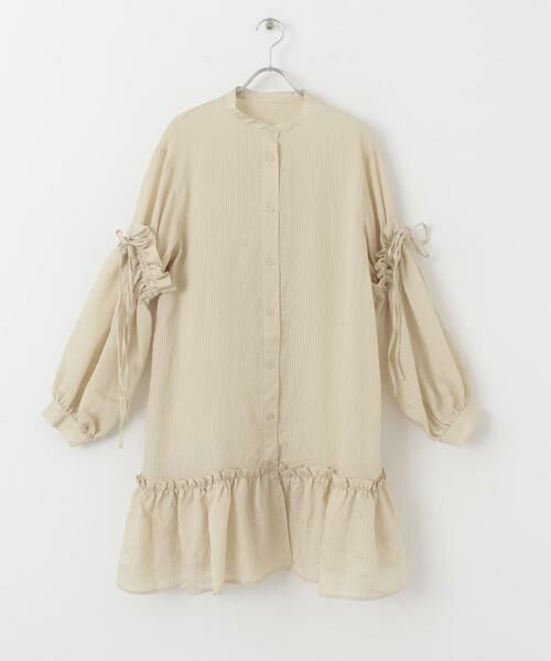 KBF / ケービーエフ ワンピース | ボリュームスリーブストライプミニワンピース | 詳細30