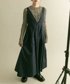 KBF / ケービーエフ ワンピース | 『2サイズ展開』ディープネックジャンパースカート