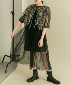 KBF / ケービーエフ ワンピース | パワースリーブチュールワンピース