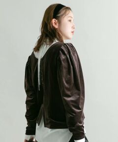 KBF / ケービーエフ Tシャツ | パフスリーブ2WAYベロアトップス