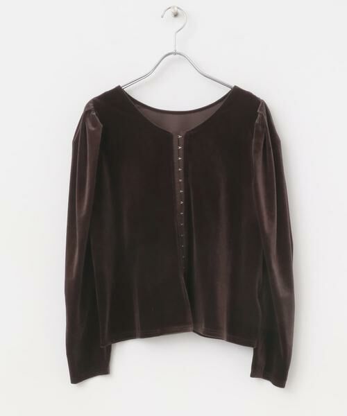 KBF / ケービーエフ Tシャツ | パフスリーブ2WAYベロアトップス | 詳細7