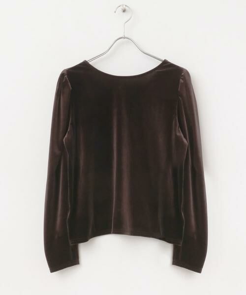 KBF / ケービーエフ Tシャツ | パフスリーブ2WAYベロアトップス | 詳細9