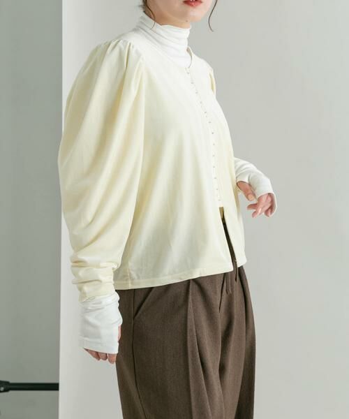 KBF / ケービーエフ Tシャツ | パフスリーブ2WAYベロアトップス | 詳細14