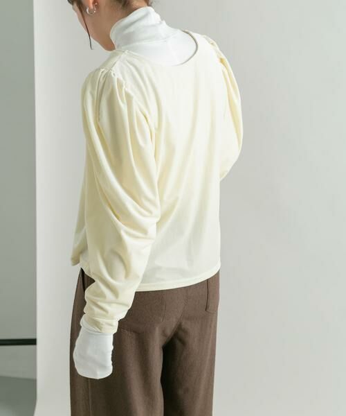 KBF / ケービーエフ Tシャツ | パフスリーブ2WAYベロアトップス | 詳細15