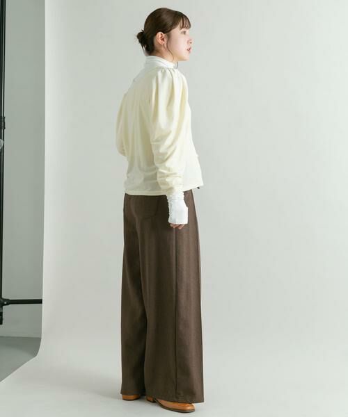 KBF / ケービーエフ Tシャツ | パフスリーブ2WAYベロアトップス | 詳細18