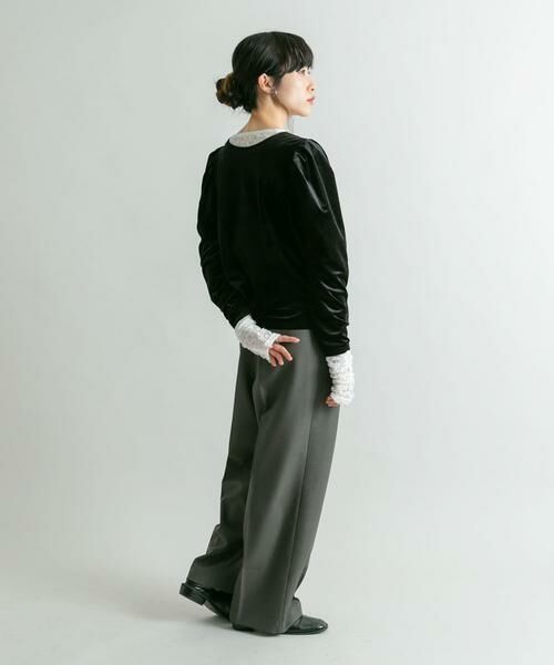 KBF / ケービーエフ Tシャツ | パフスリーブ2WAYベロアトップス | 詳細28