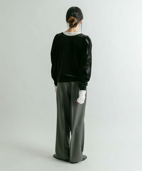 KBF / ケービーエフ Tシャツ | パフスリーブ2WAYベロアトップス | 詳細29