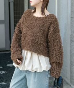 KBF / ケービーエフ ニット・セーター | クロップドフェザープルオーバー