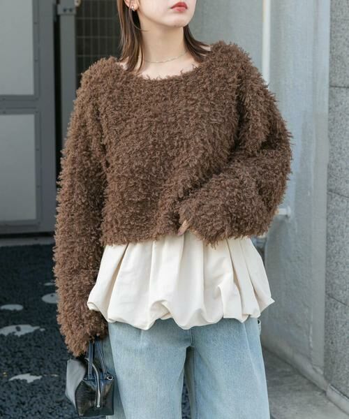 KBF / ケービーエフ ニット・セーター | クロップドフェザープルオーバー | 詳細2