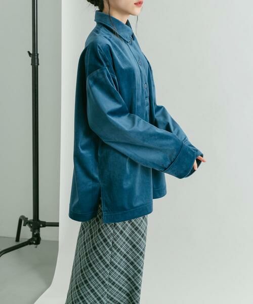 KBF / ケービーエフ シャツ・ブラウス | ベロアBIGシャツ | 詳細3