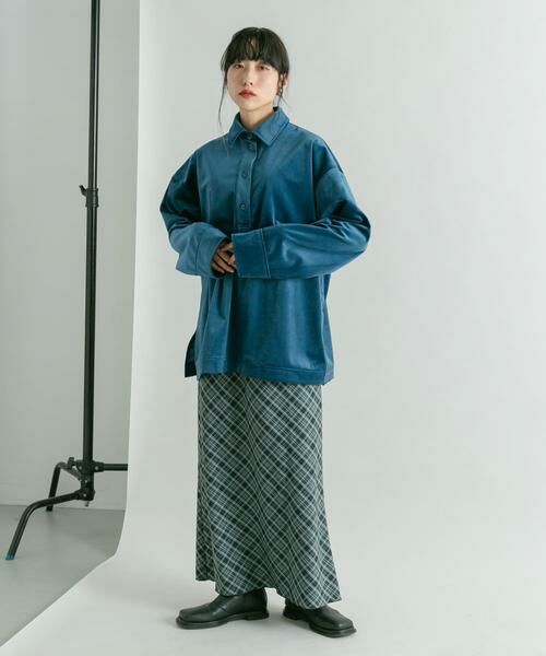 KBF / ケービーエフ シャツ・ブラウス | ベロアBIGシャツ | 詳細5