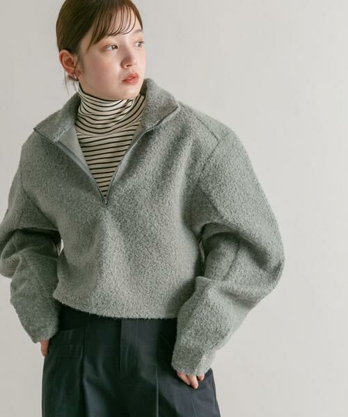 KBF / ケービーエフ その他トップス | ハーフZIPカーブスリーブプルオーバー | 詳細1