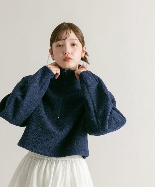 KBF / ケービーエフ その他トップス | ハーフZIPカーブスリーブプルオーバー | 詳細10