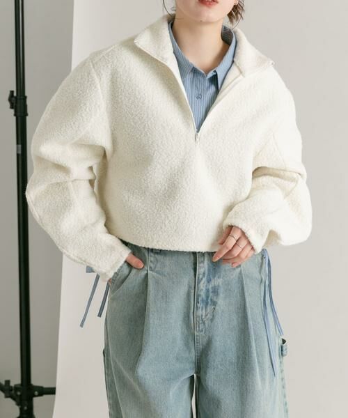 KBF / ケービーエフ その他トップス | ハーフZIPカーブスリーブプルオーバー | 詳細21