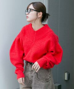 KBF / ケービーエフ ニット・セーター | Vネックフォルムニット