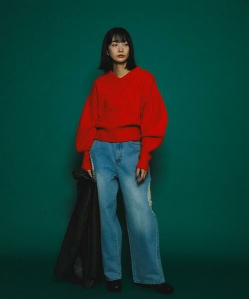 KBF / ケービーエフ ニット・セーター | Vネックフォルムニット | 詳細10