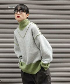 KBF / ケービーエフ ニット・セーター | リバーシブルタートルニット