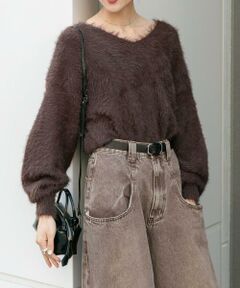 KBF / ケービーエフ ニット・セーター | シャギーVネックニット