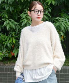 KBF / ケービーエフ ニット・セーター | シャギーVネックニット