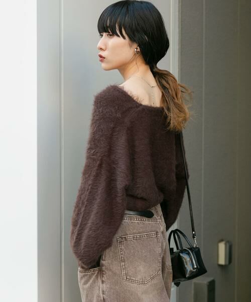 KBF / ケービーエフ ニット・セーター | シャギーVネックニット | 詳細1