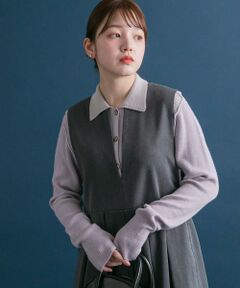 KBF / ケービーエフ ニット・セーター | バイカラーポロRIBニット