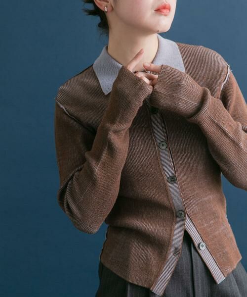 KBF / ケービーエフ ニット・セーター | バイカラーポロRIBニット | 詳細1