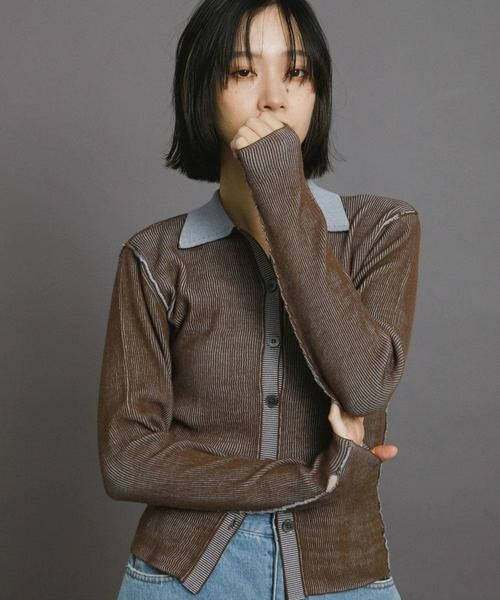 KBF / ケービーエフ ニット・セーター | バイカラーポロRIBニット | 詳細12