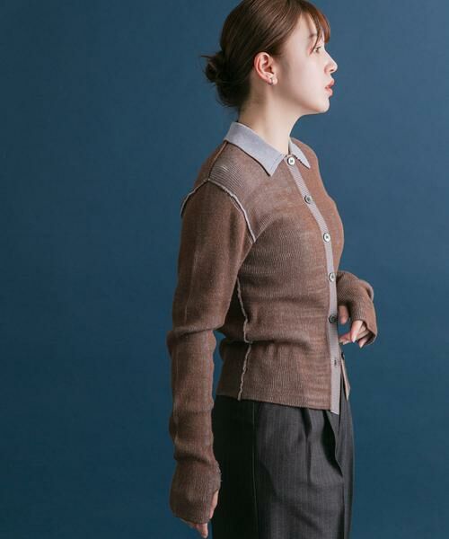 KBF / ケービーエフ ニット・セーター | バイカラーポロRIBニット | 詳細3