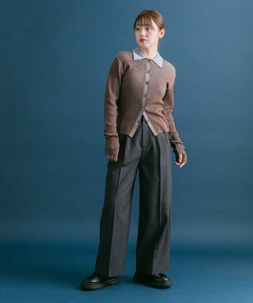 KBF / ケービーエフ ニット・セーター | バイカラーポロRIBニット | 詳細4