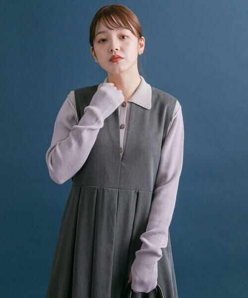 KBF / ケービーエフ ニット・セーター | バイカラーポロRIBニット | 詳細16