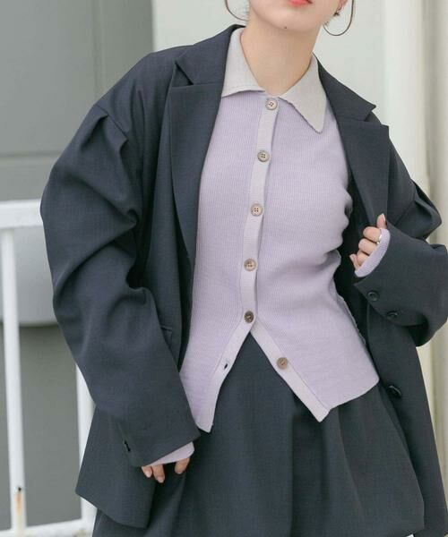 KBF / ケービーエフ ニット・セーター | バイカラーポロRIBニット | 詳細19