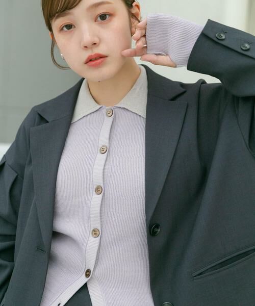 KBF / ケービーエフ ニット・セーター | バイカラーポロRIBニット | 詳細20