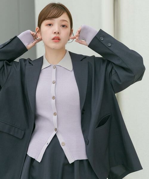 KBF / ケービーエフ ニット・セーター | バイカラーポロRIBニット | 詳細21