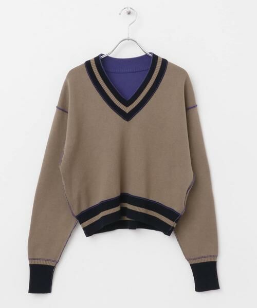 KBF / ケービーエフ ニット・セーター | 『2サイズ展開』リバーシブルVネックニット | 詳細16