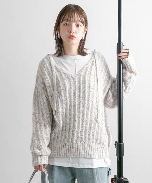 KBF / ケービーエフ ニット・セーター | 2WAYネップメッシュニット | 詳細16