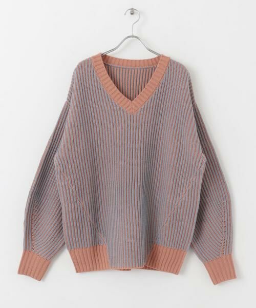 KBF / ケービーエフ ニット・セーター | バイカラーRIBオーバーニット | 詳細14