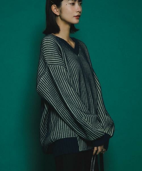 KBF / ケービーエフ ニット・セーター | バイカラーRIBオーバーニット | 詳細25