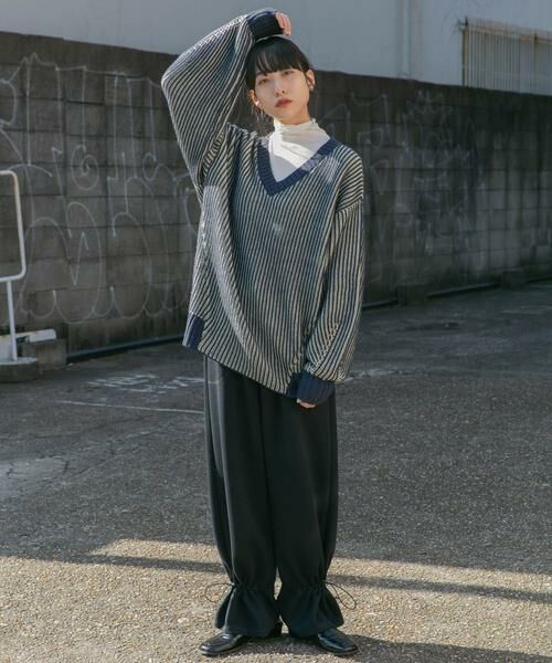 KBF / ケービーエフ ニット・セーター | バイカラーRIBオーバーニット | 詳細18