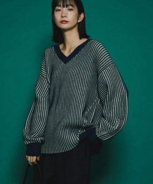 KBF / ケービーエフ ニット・セーター | バイカラーRIBオーバーニット | 詳細21