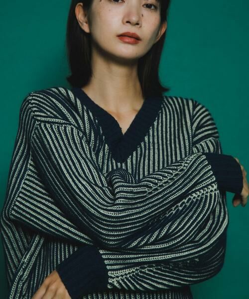 KBF / ケービーエフ ニット・セーター | バイカラーRIBオーバーニット | 詳細23