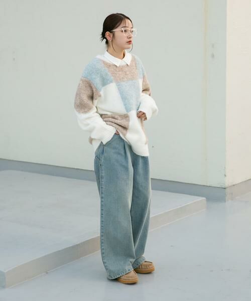 KBF / ケービーエフ ニット・セーター | ブロックチェックニット | 詳細5