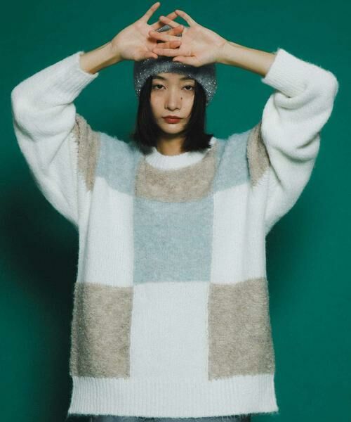 KBF / ケービーエフ ニット・セーター | ブロックチェックニット | 詳細6