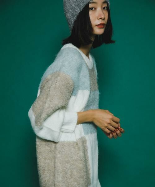 KBF / ケービーエフ ニット・セーター | ブロックチェックニット | 詳細9