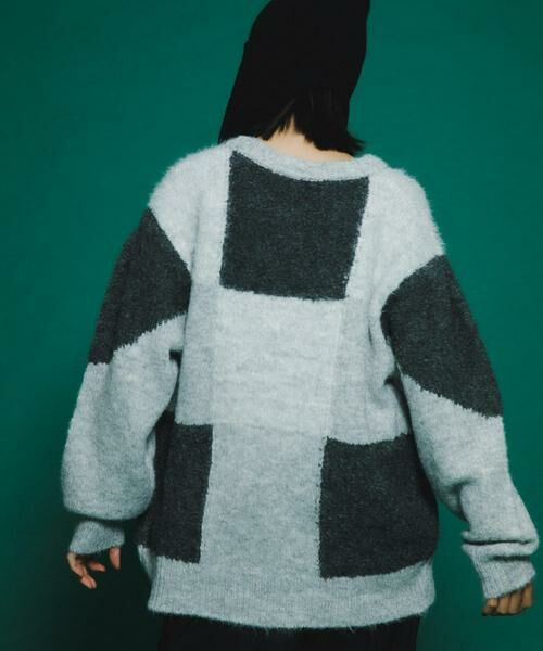 KBF / ケービーエフ ニット・セーター | ブロックチェックニット | 詳細30