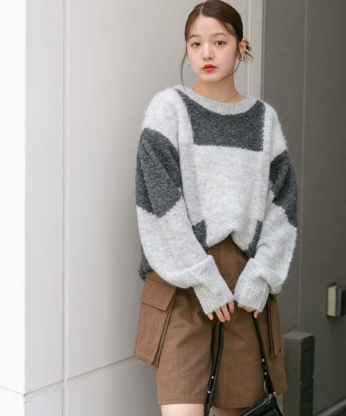 KBF / ケービーエフ ニット・セーター | ブロックチェックニット | 詳細22