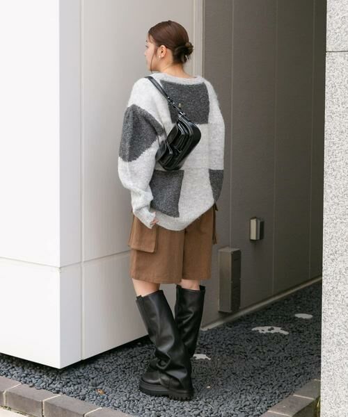 KBF / ケービーエフ ニット・セーター | ブロックチェックニット | 詳細25
