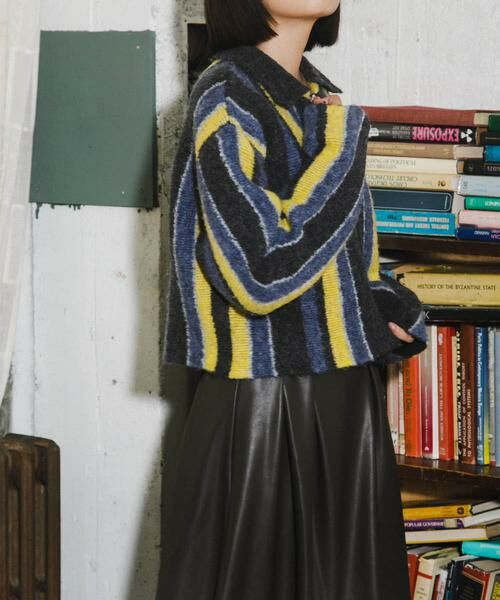 KBF / ケービーエフ カーディガン・ボレロ | フロントZIPストライプカーディガン | 詳細25